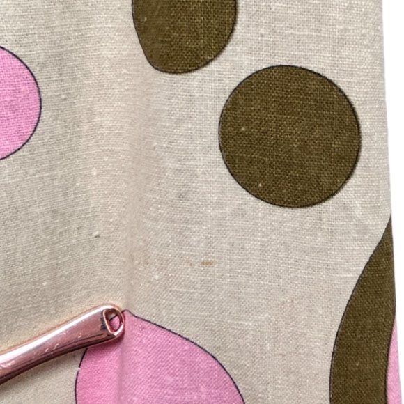 Lapis Dress Pink Green Polka Dot Fit and Flare Size Medium Linen Blend 50s style - Picture 12 of 14